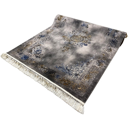 Wohnzimmer Teppich Prag Orientstil Schwarz Gold 160x230

