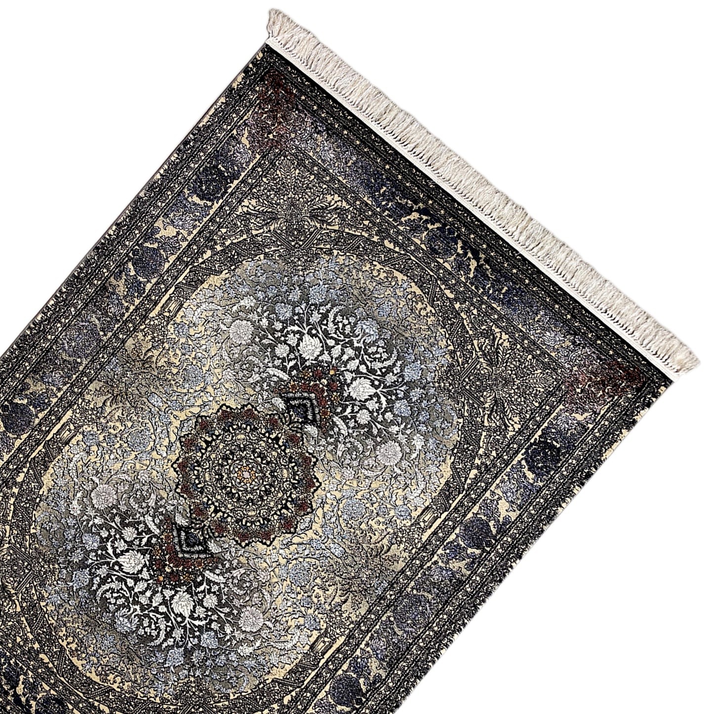 Schlafzimmer Teppich Madrid gewebt Schwarz Gold 160x230

