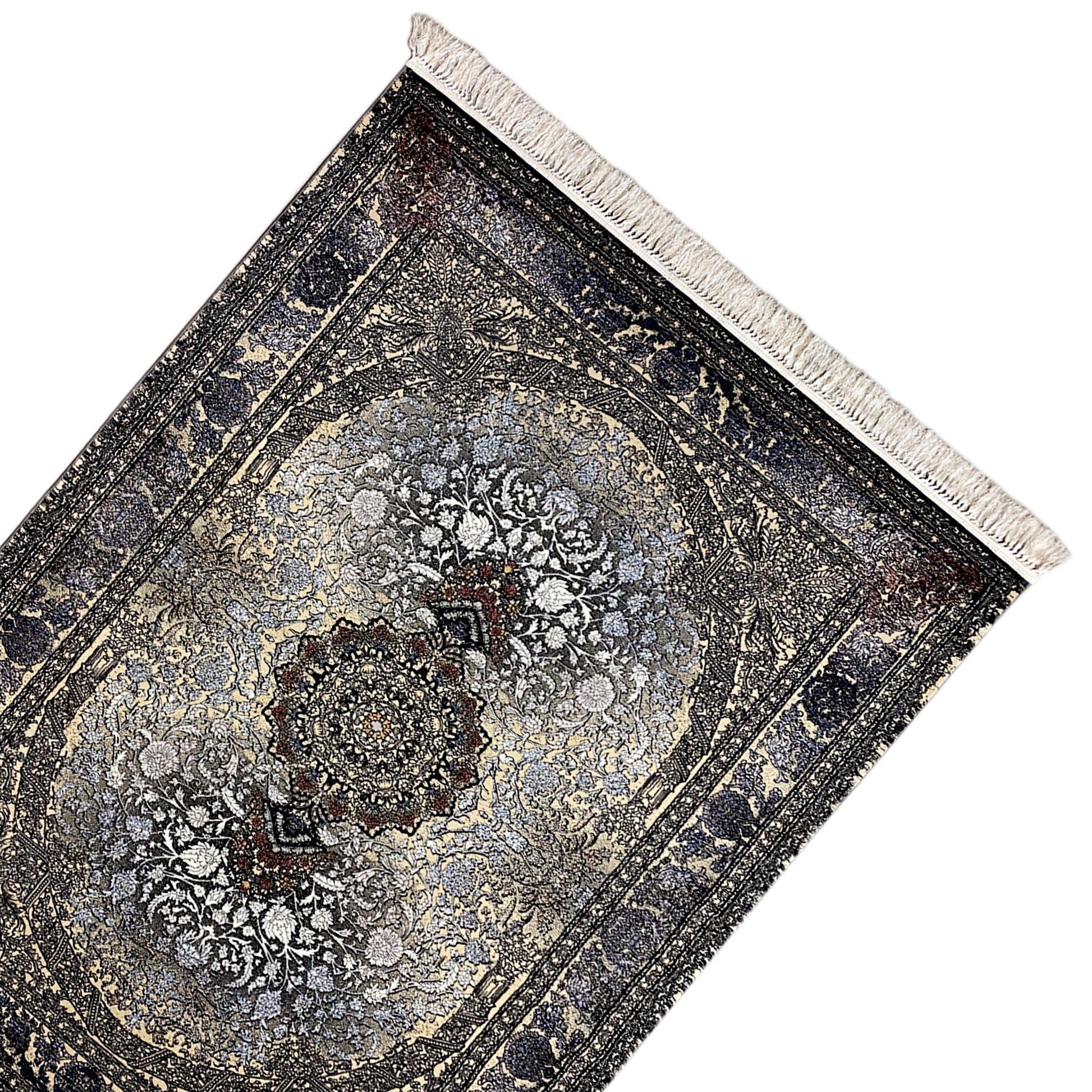 Schlafzimmer Teppich Madrid gewebt Schwarz Gold 160x230

