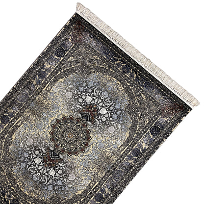 Schlafzimmer Teppich Madrid gewebt Schwarz Gold 160x230

