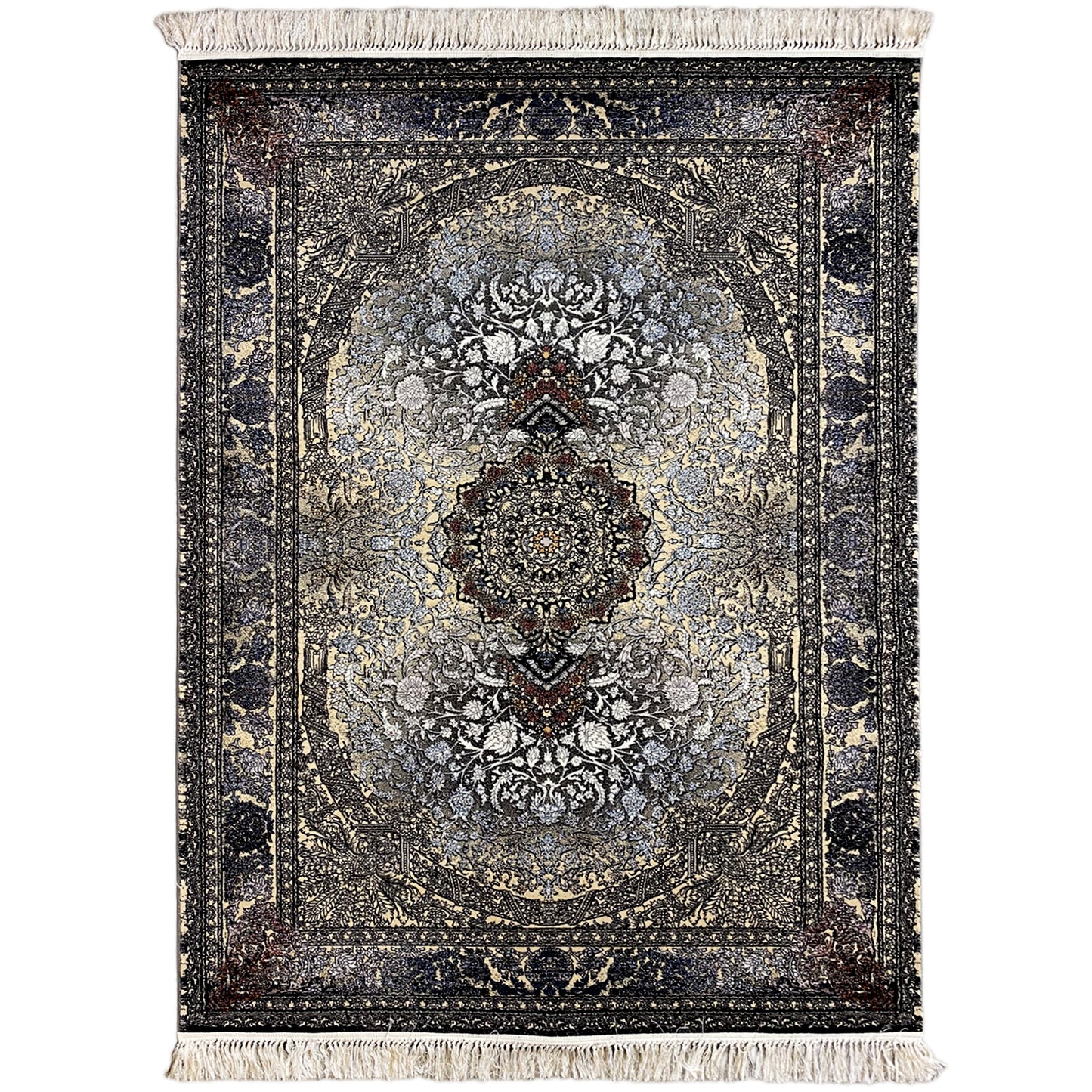 Madrid Perserteppich Polypropylen Schwarz Gold 160x230 Wohnzimmer

