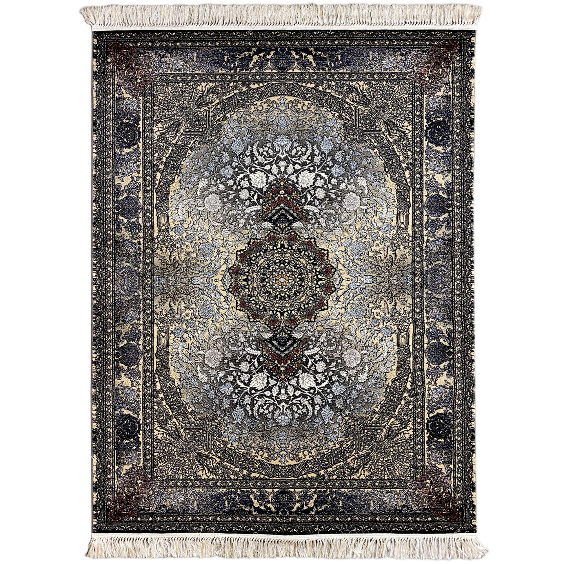 Madrid Perserteppich Polypropylen Schwarz Gold 160x230 Wohnzimmer

