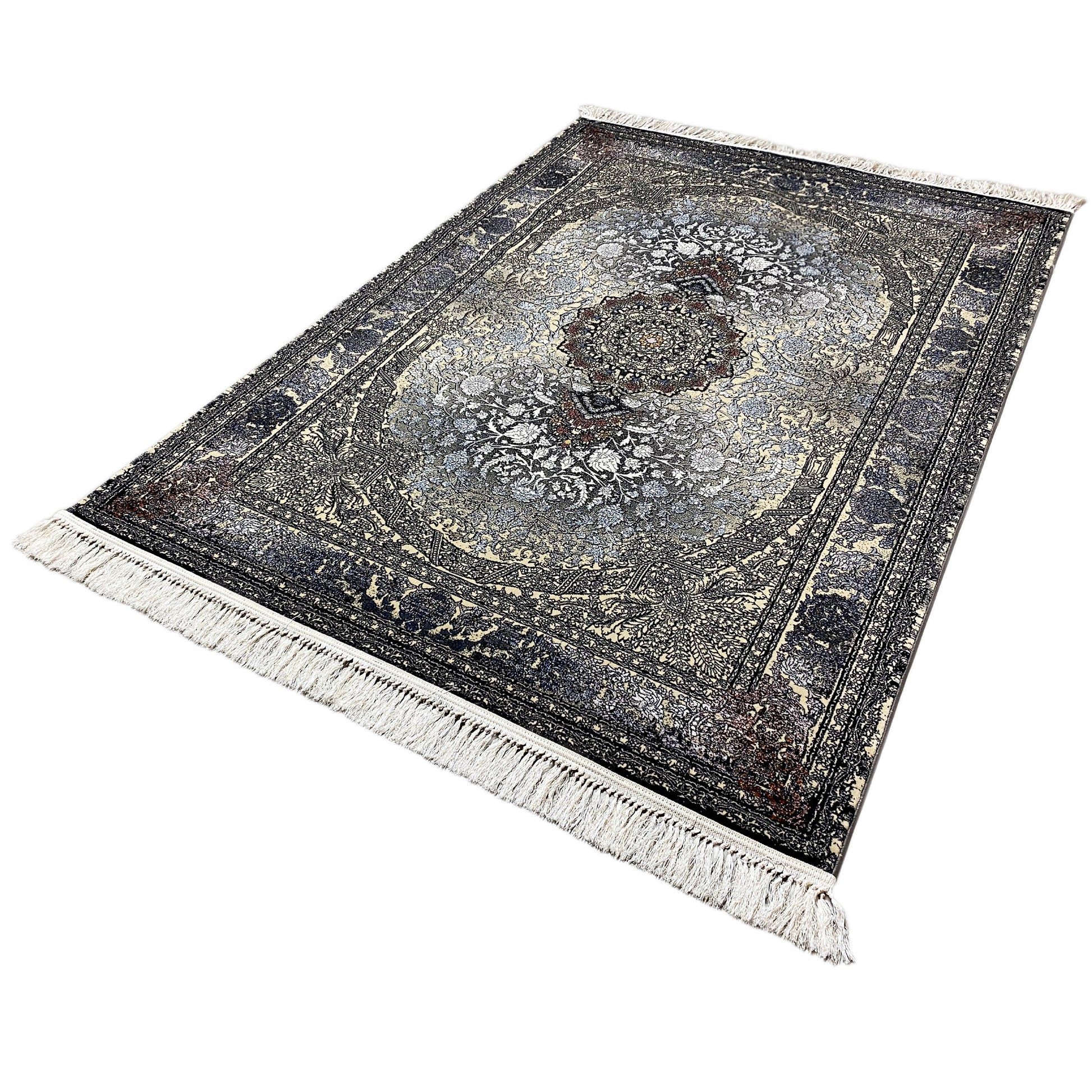 Perserteppich Madrid Polypropylen Schwarz Gold 160x230 pflegeleicht

