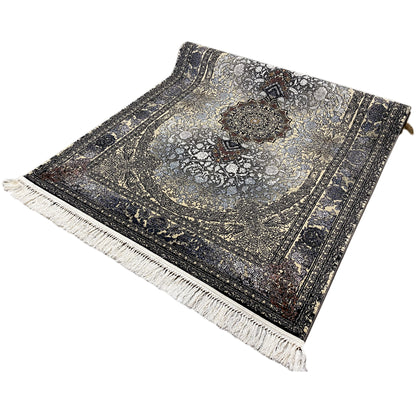 Wohnzimmer Teppich Madrid Orientstil Schwarz Gold 160x230

