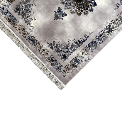 Wohnteppich Medaillon Blau Braun 160x230 angenehme Textur

