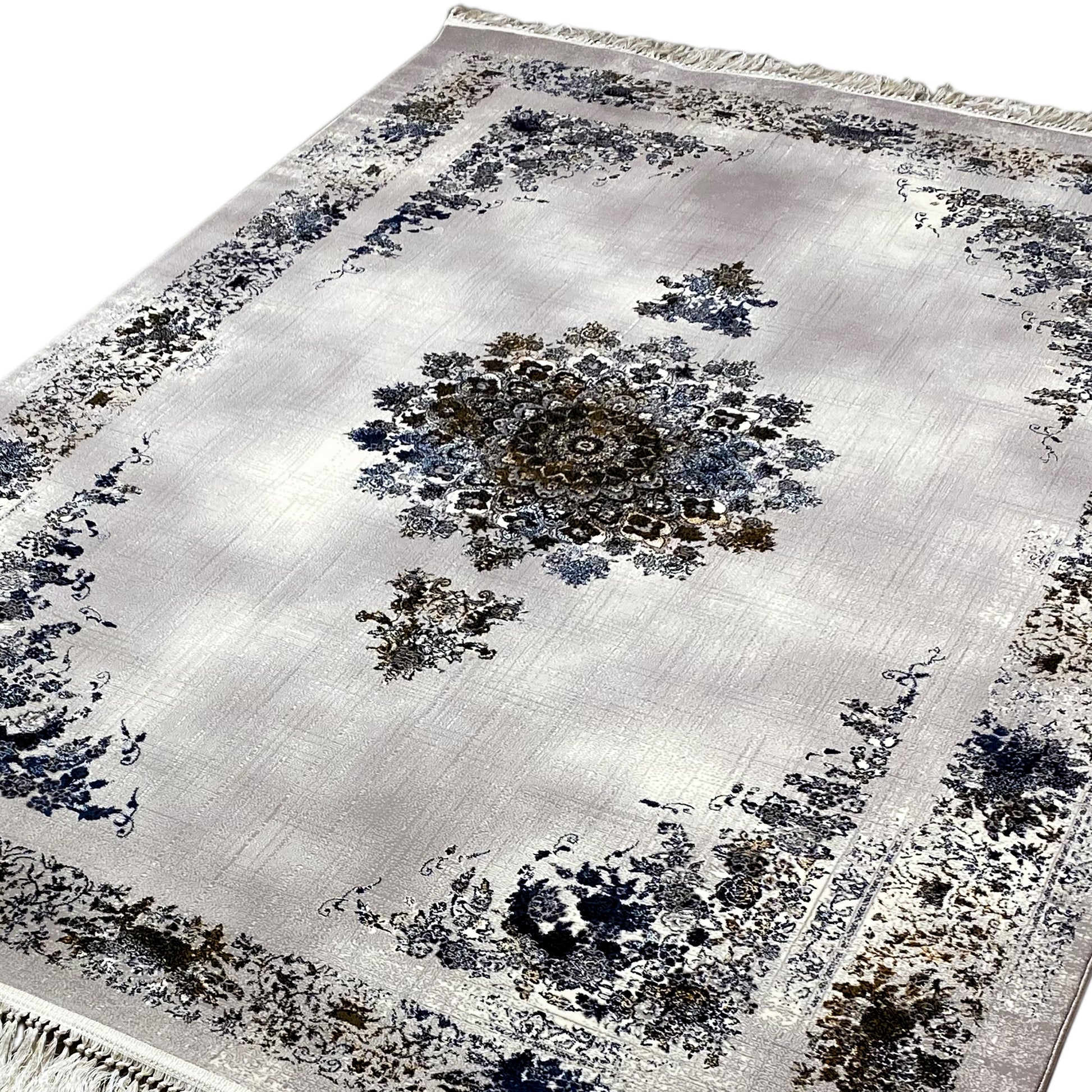 Area rug Polypropylen Medaillon Blau Braun 160x230 pflegeleicht

