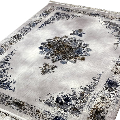 Area rug Polypropylen Medaillon Blau Braun 160x230 pflegeleicht

