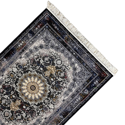 Schlafzimmerteppich Medaillon Schwarz Gold 160x230 Langlebig

