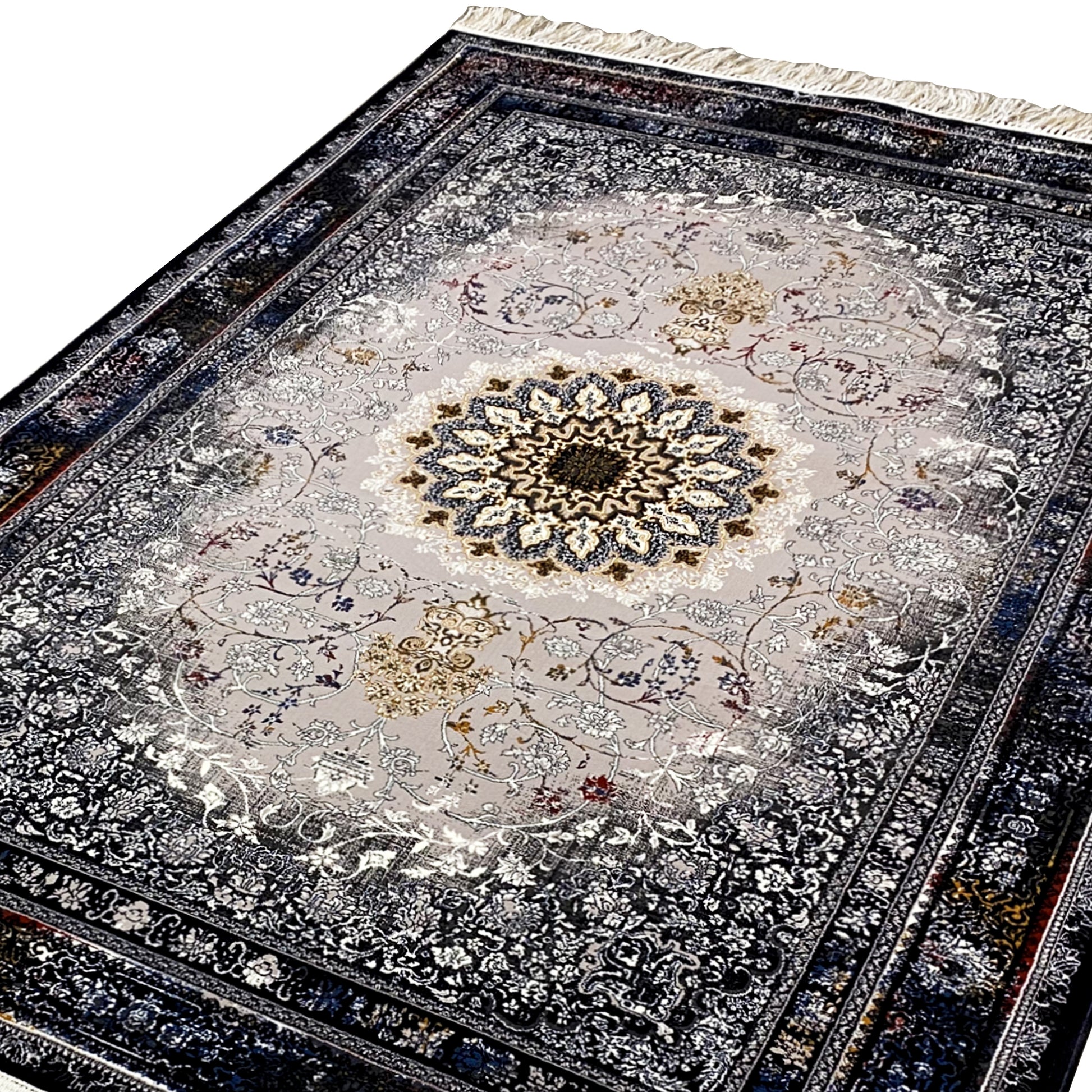 Teppich mit Medaillon-Design, geeignet für Fußbodenheizung, aus strapazierfähigem Polypropylen