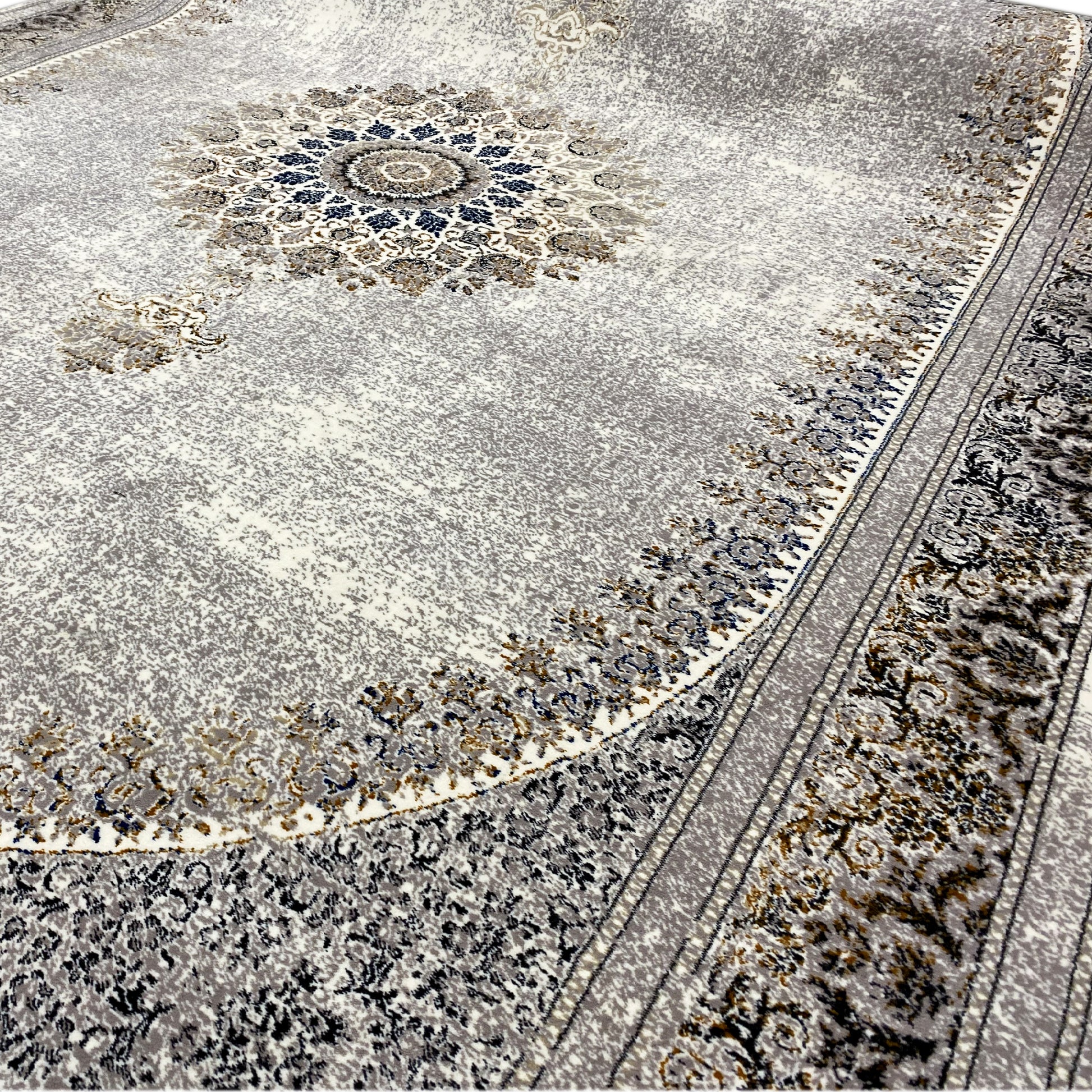 Teppich mit Medaillon-Design, geeignet für Fußbodenheizung, aus strapazierfähigem Polypropylen