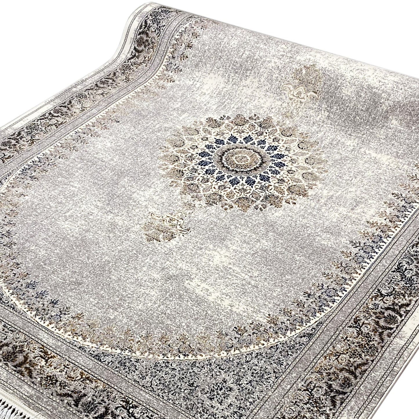 Detailansicht des Medaillon-Musters, floral und ornamental, aus robustem Polypropylen