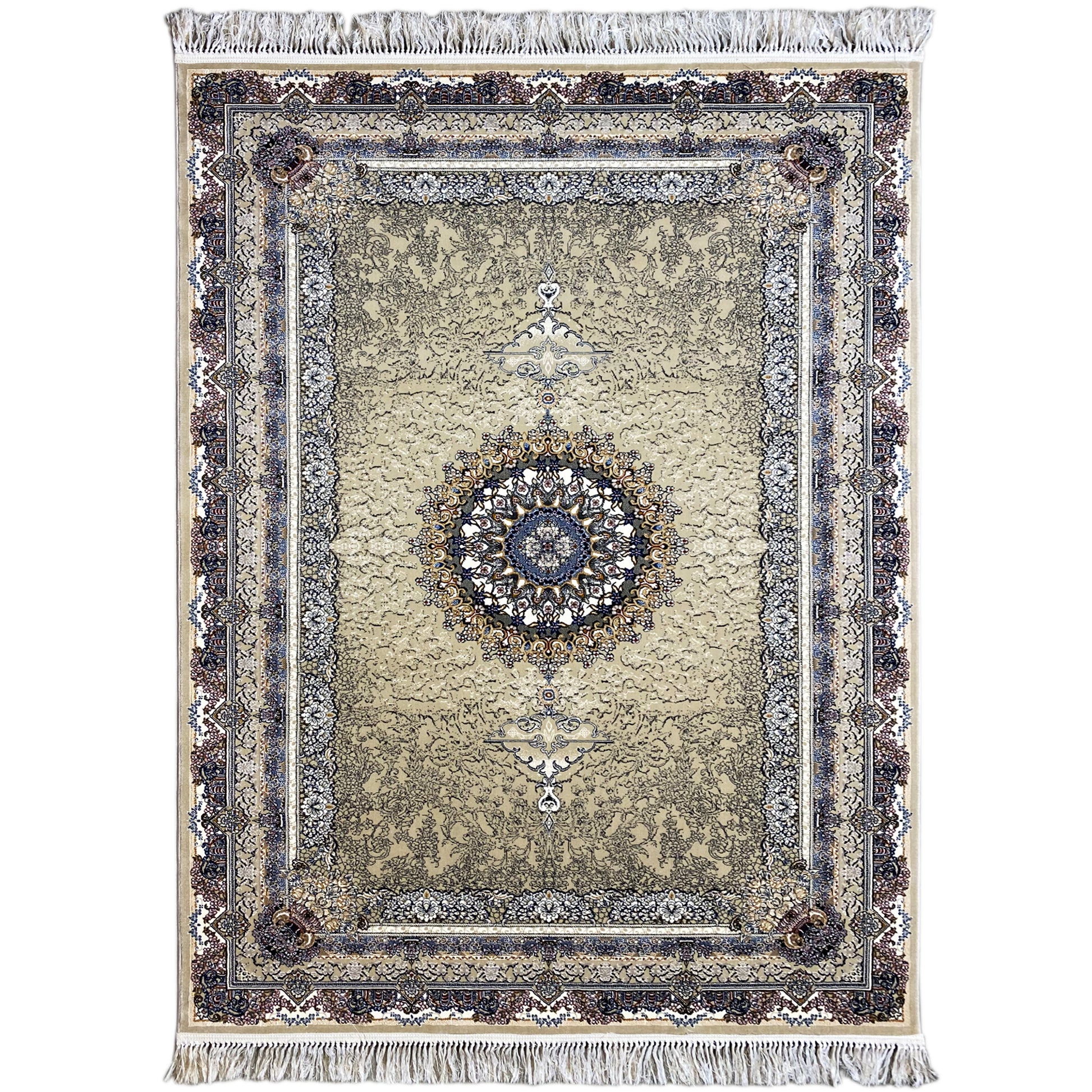 Gewebter Teppich Polypropylen Vintage Medaillon Beige 160x230 Stuttgart Wohnzimmer