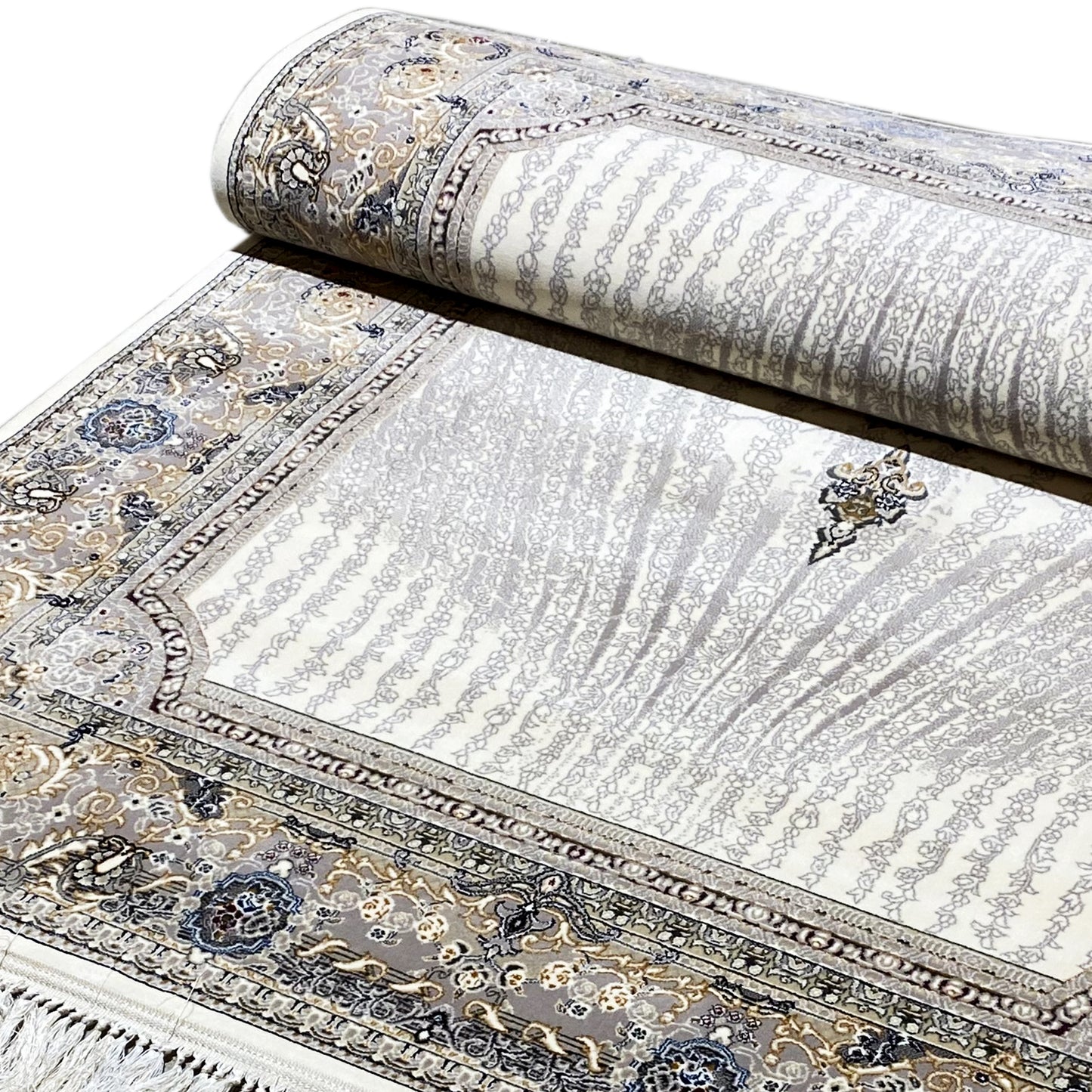 Kurzflor-Teppich Polypropylen Grau 160x230 Vintage