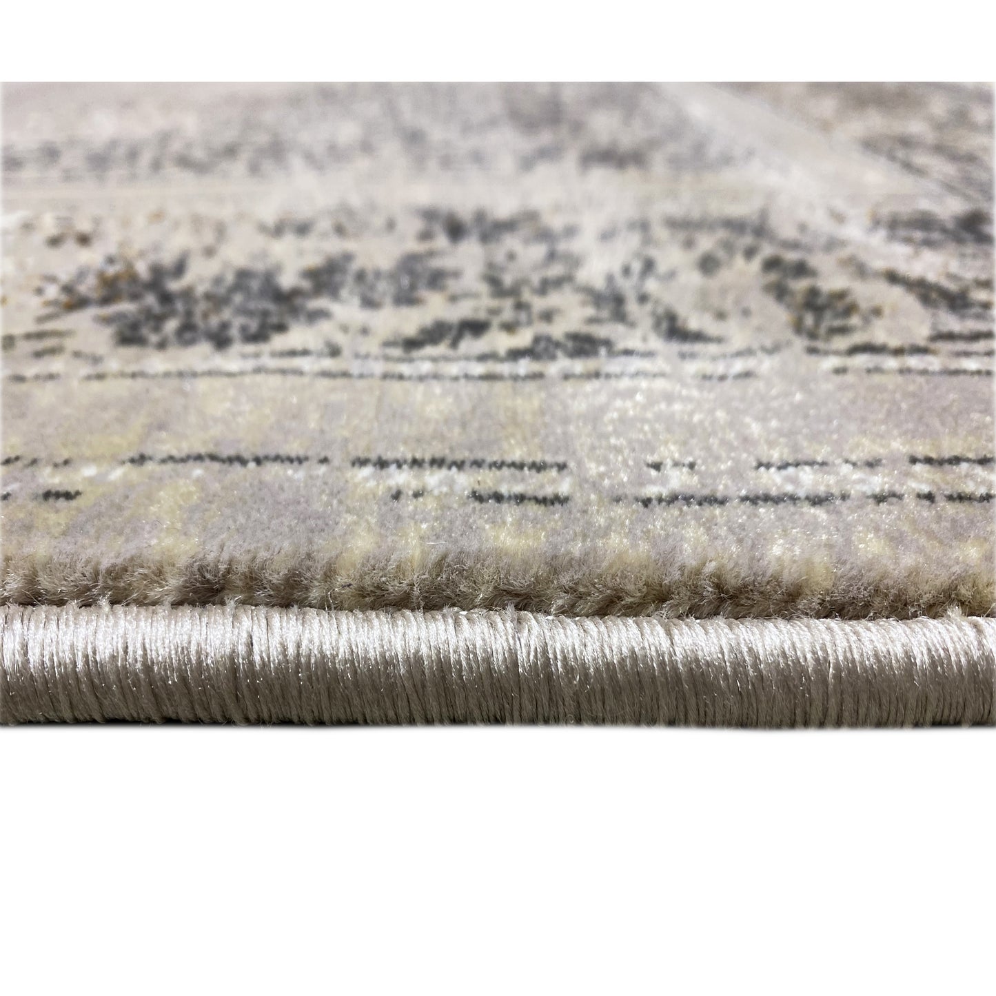 Polypropylen Woven-Teppich orientalisches Muster Beige Blau wohnlich