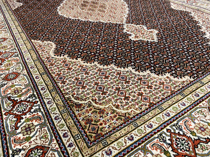 Indo Tabriz wool and silk rug durable and refined