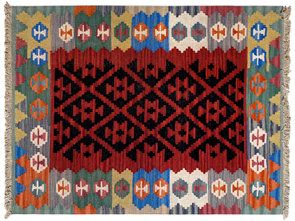 Kelim Qashqai Teppich Rot - 145x106 cm