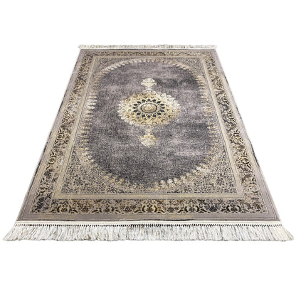 Kurzflor Teppich 160x230 cm Polypropylen pflegeleicht in Grau-Beige kaufen