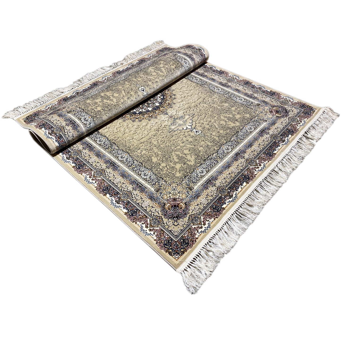 Beiger Webteppich 160x230 cm orientalisch gemustert mit Quasten Stuttgart