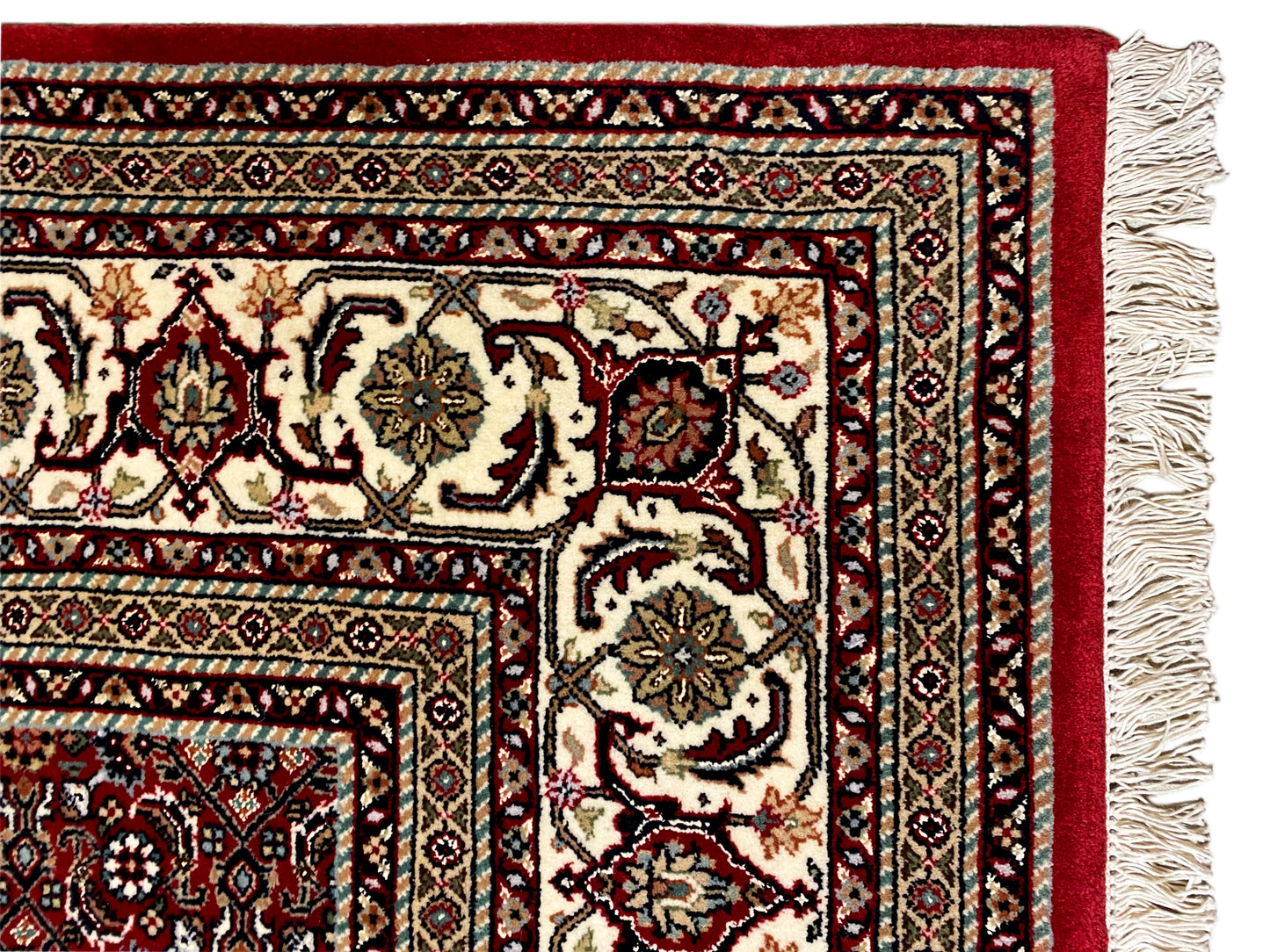 Perser Bidjar Teppich rot 304x205 cm mit detailreicher Bordüre