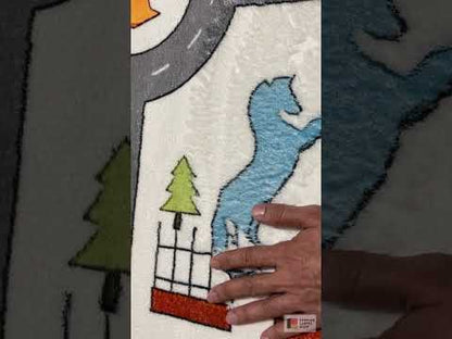 Children’s rug “Road”, gray, 140x200 cm
