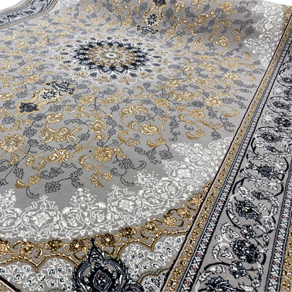 Gewebter Teppich Klassisch Grau pflegeleicht 160x230.