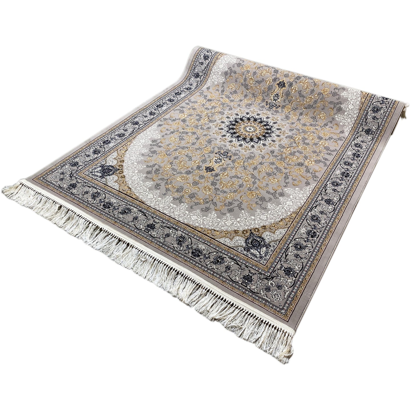 Wohnteppich 160x230 Silber Gold Glamour für Esszimmer.