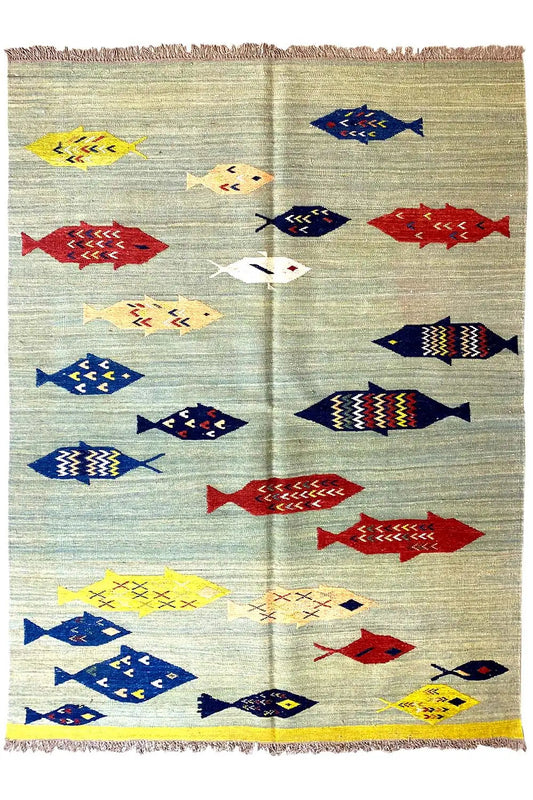 Kelim Qashqai - Multicolor (209x139 cm) - German Carpet Shop