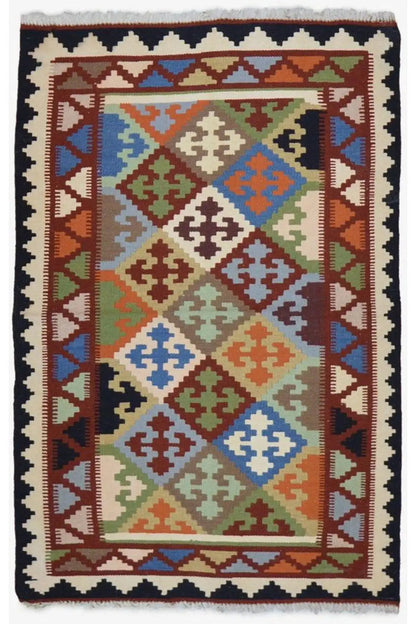 Kilim Qashqai - Multicolor 4PL 148x95 cm - German Carpet Shop