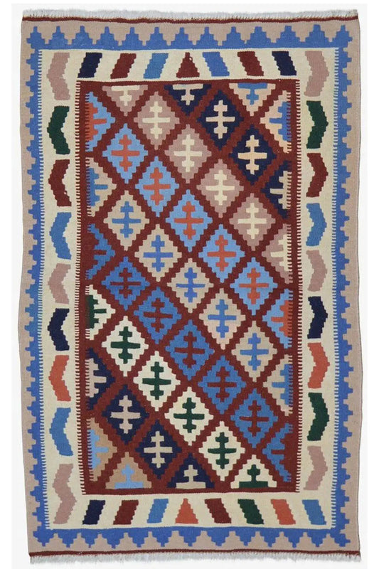 Kilim Qashqai - Multicolor 8PL 148x94 cm - German Carpet Shop