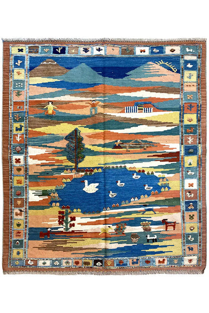  Kilim Qashqai  - 800607 (205x157 cm) - Premium Kelim from German Carpet Shop - Just €459! Shop now at German Carpet Shop