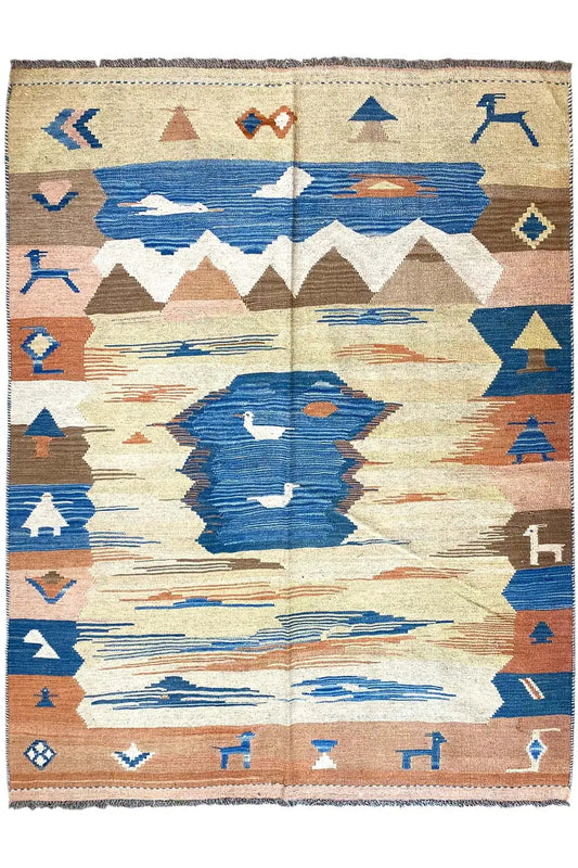  Kilim Qashqai  - 804915 (214x146 cm) - Premium Kelim from German Carpet Shop - Just €439! Shop now at German Carpet Shop