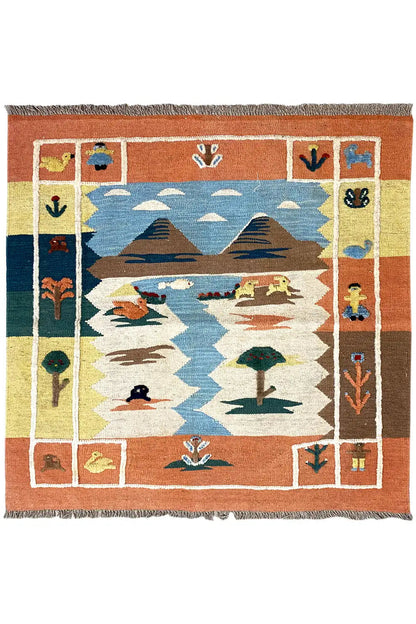  Kilim Qashqai - 804928 (109x108 cm) - Premium Kelim from German Carpet Shop - Just €159! Shop now at German Carpet Shop