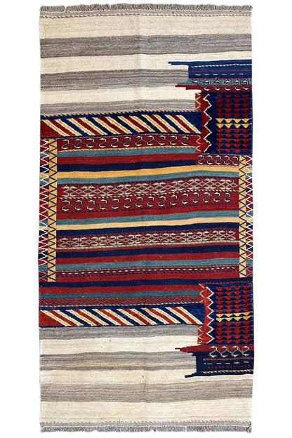  Kelim Bakhtiari (204x108 cm) - Premium Teppich from German Carpet Shop - Just €799! Shop now at German Carpet Shop