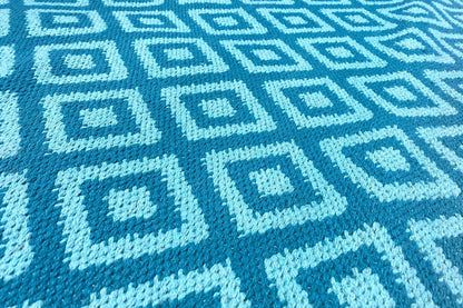 Moderner Kelim - Samak 04 Blue - German Carpet Shop
