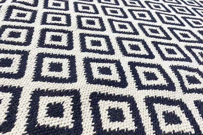 Moderne Kelim - Samak 04 Black - German Carpet Shop