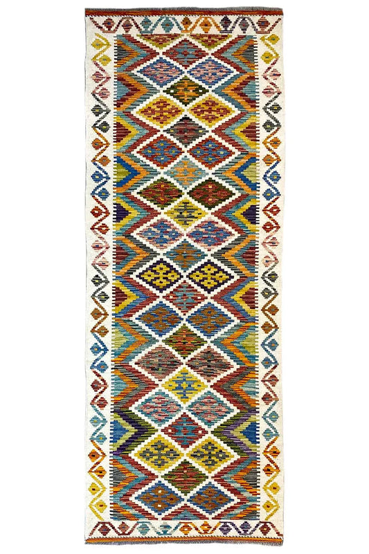 Kelim Afghan Läufer - (245x77cm) - German Carpet Shop