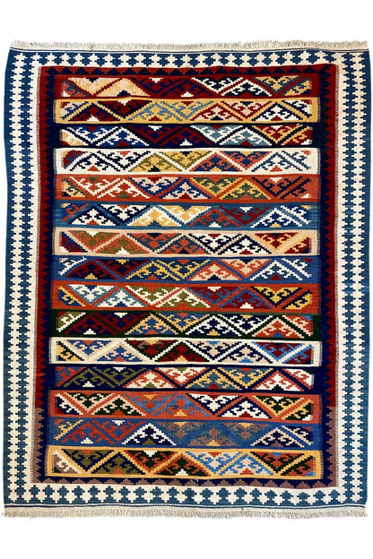  Kilim Qashqai  - 301885 (226x155 cm) - Premium Kelim from German Carpet Shop - Just €350! Shop now at German Carpet Shop