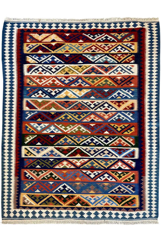  Kilim Qashqai  - 301885 (226x155 cm) - Premium Kelim from German Carpet Shop - Just €350! Shop now at German Carpet Shop