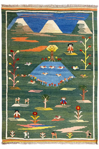  Kilim Qashqai  - 800598 (147x100 cm) - Premium Kelim from German Carpet Shop - Just €229! Shop now at German Carpet Shop