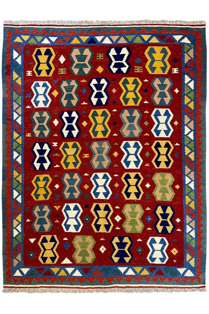 Kilim Qashqai - 802406 (198x158cm) - German Carpet Shop