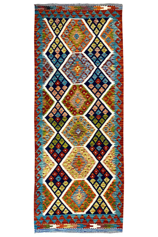 Kelim Afghan Läufer - (237x83cm) - German Carpet Shop