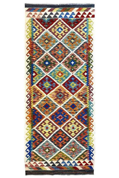 Kelim Afghan Läufer - (238x87 cm) - German Carpet Shop