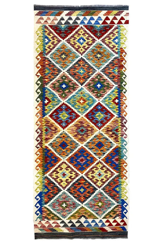 Kelim Afghan Läufer - (238x87 cm) - German Carpet Shop