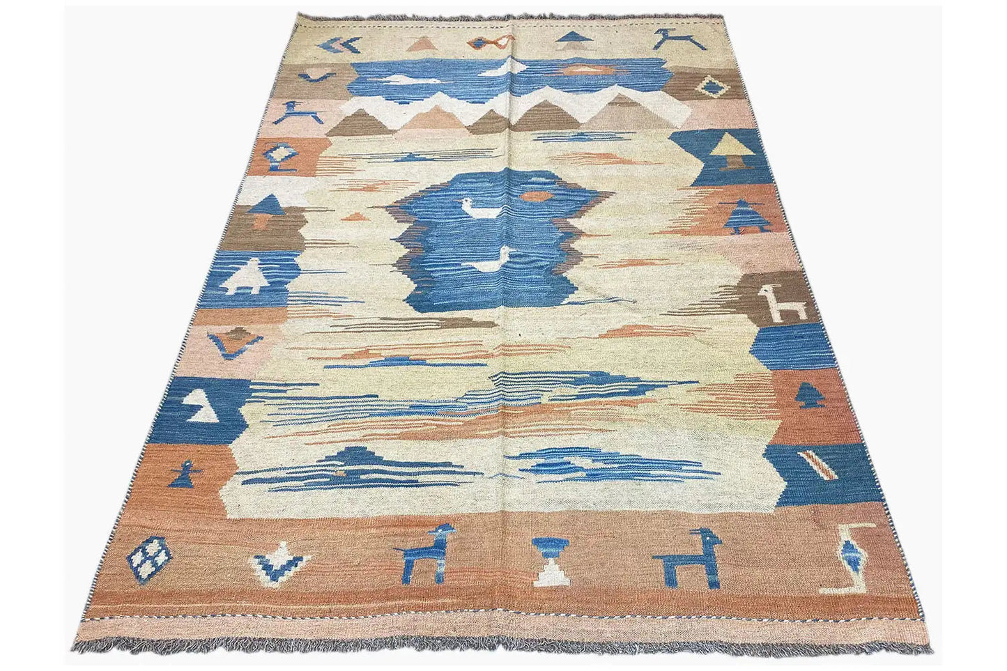 Kilim Qashqai - 804915 (214x146cm) - German Carpet Shop