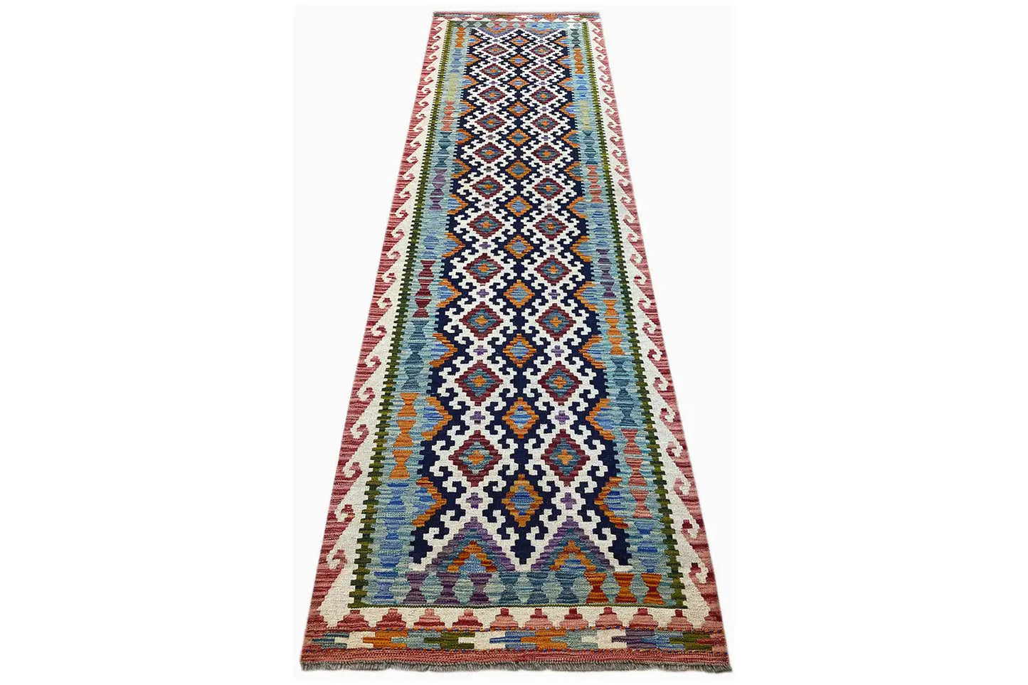 Kelim Afghan Läufer - (296x88cm) - German Carpet Shop