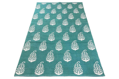 Moderne Kelim - Samak 06 Green - German Carpet Shop