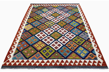 Kelim Afghan - (199x148 cm) - German Carpet Shop