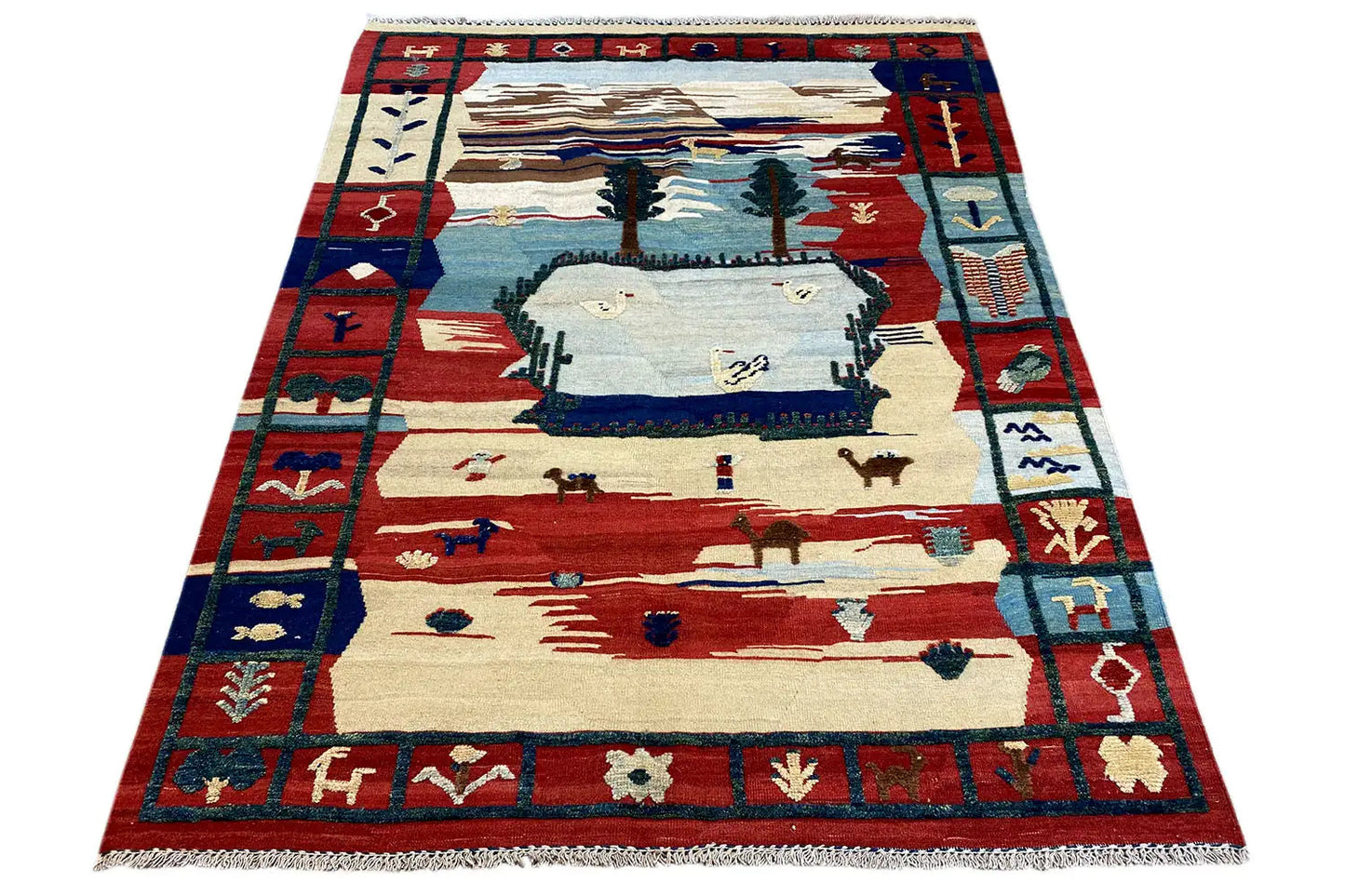  Kilim Qashqai  - 700085 (205x151 cm) - Premium Kelim from German Carpet Shop - Just €449! Shop now at German Carpet Shop