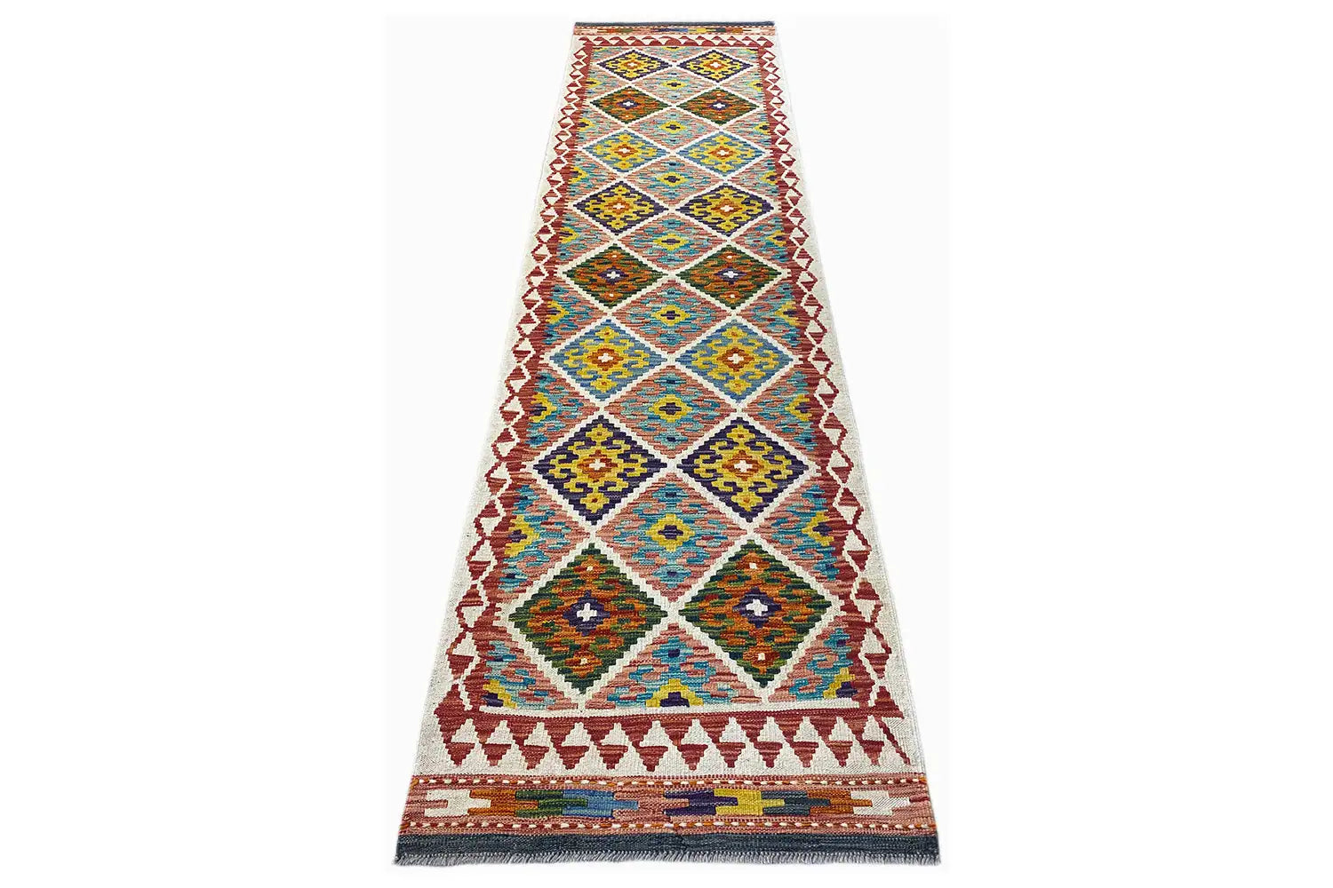 Kelim Afghan Läufer - (299x82cm) - German Carpet Shop