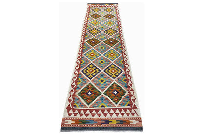 Kelim Afghan Läufer - (299x82cm) - German Carpet Shop